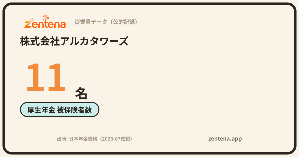 株式会社アルカタワーズの従業員データカード