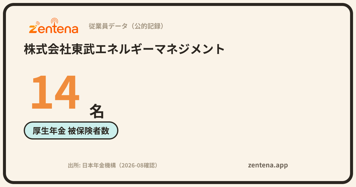 株式会社東武エネルギーマネジメントの従業員データカード