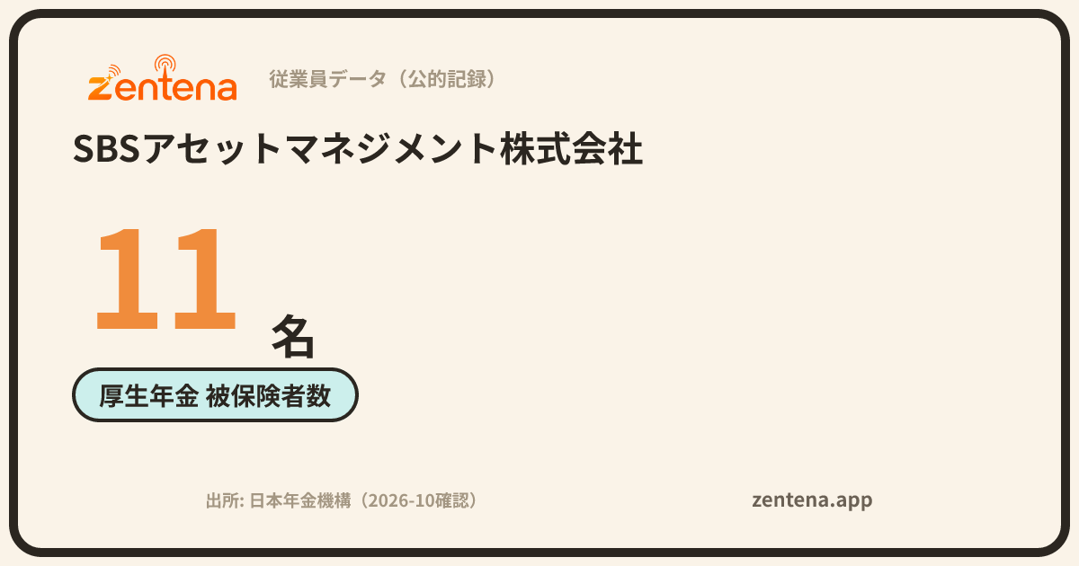 SBSアセットマネジメント株式会社の従業員データカード