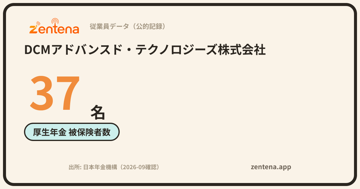 DCMアドバンスド・テクノロジーズ株式会社の従業員データカード