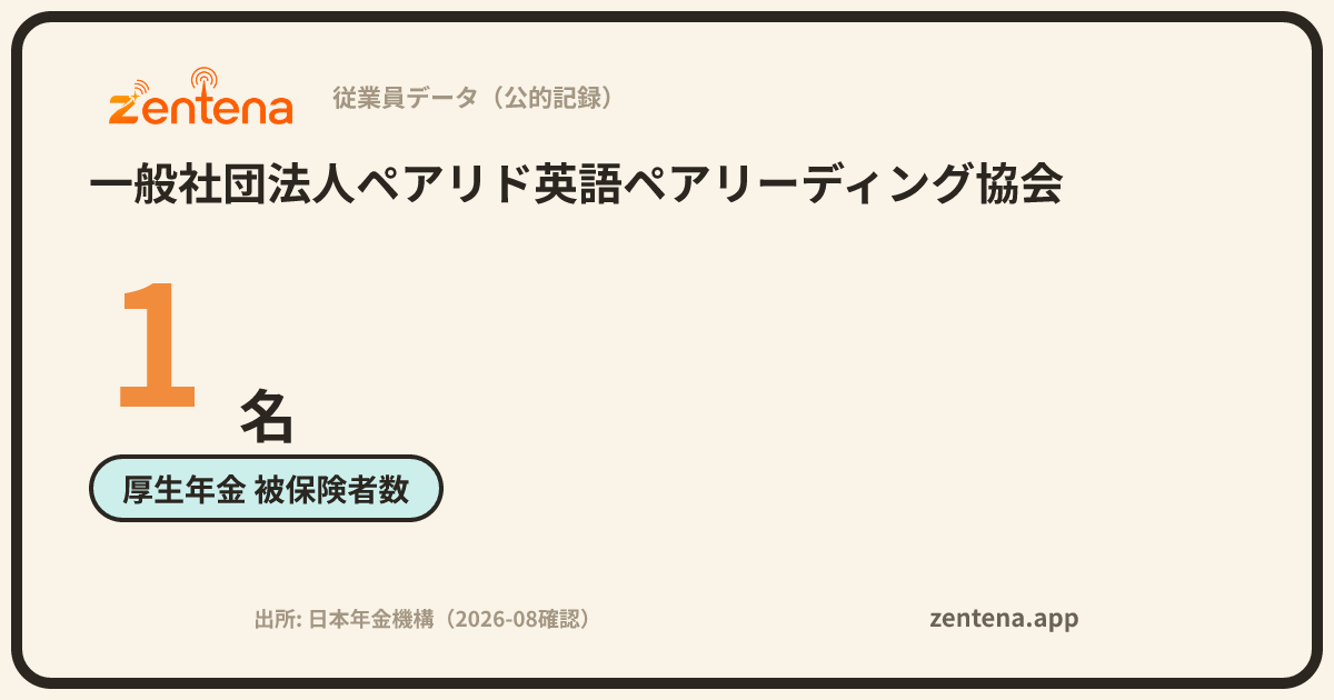 一般社団法人ペアリド英語ペアリーディング協会の従業員データカード