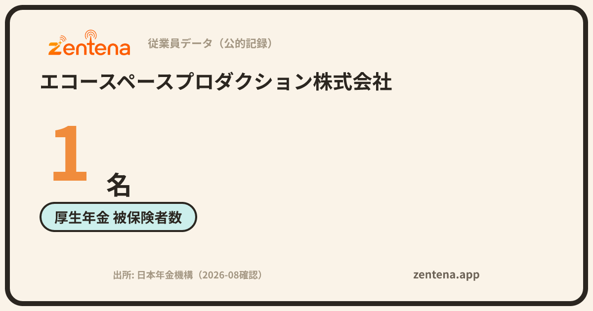 エコースペースプロダクション株式会社の従業員データカード