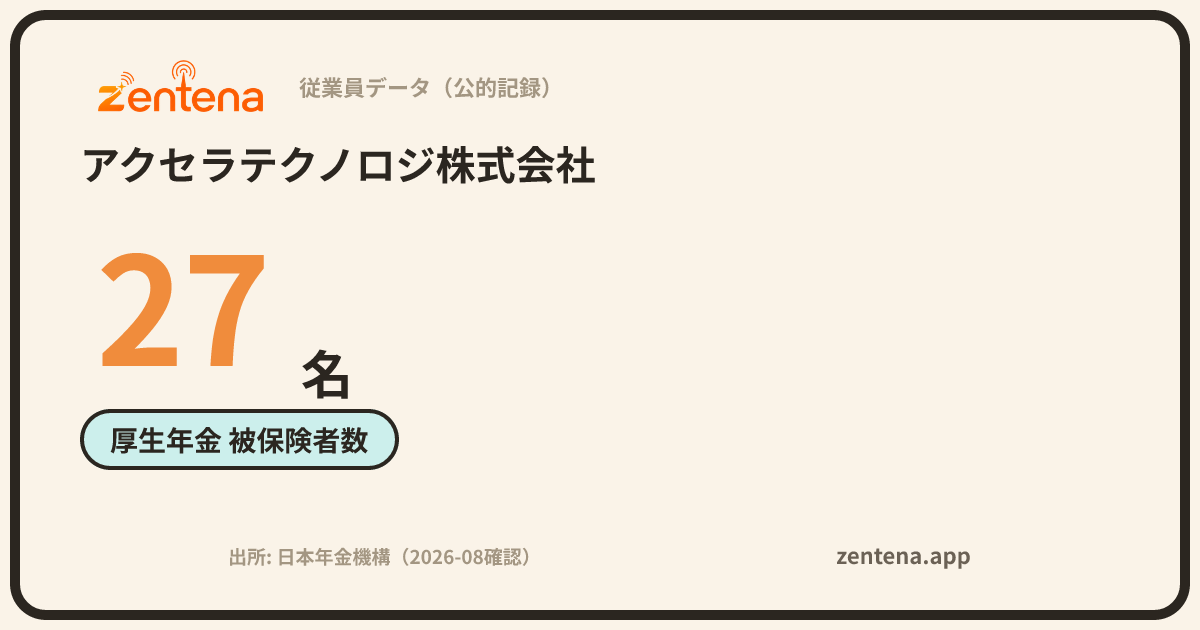 アクセラテクノロジ株式会社の従業員データカード