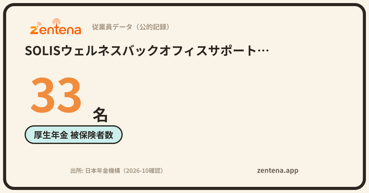 SOLISウェルネスバックオフィスサポート合同会社の従業員データカード