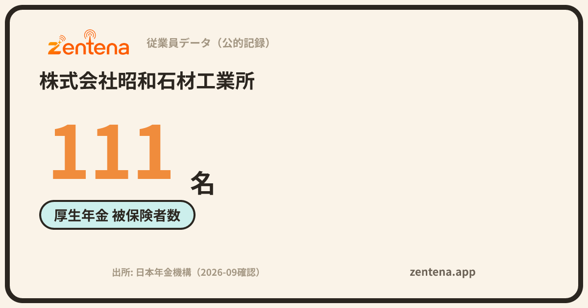 株式会社昭和石材工業所の従業員データカード