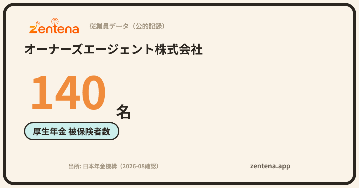 オーナーズエージェント株式会社の従業員データカード