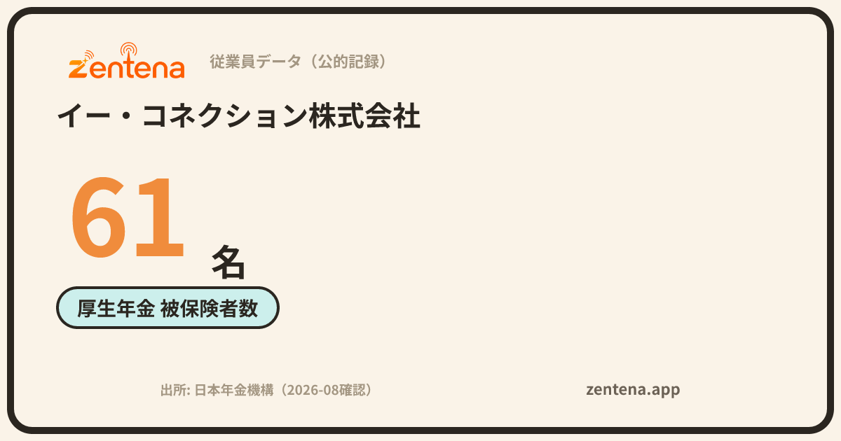 イー・コネクション株式会社の従業員データカード