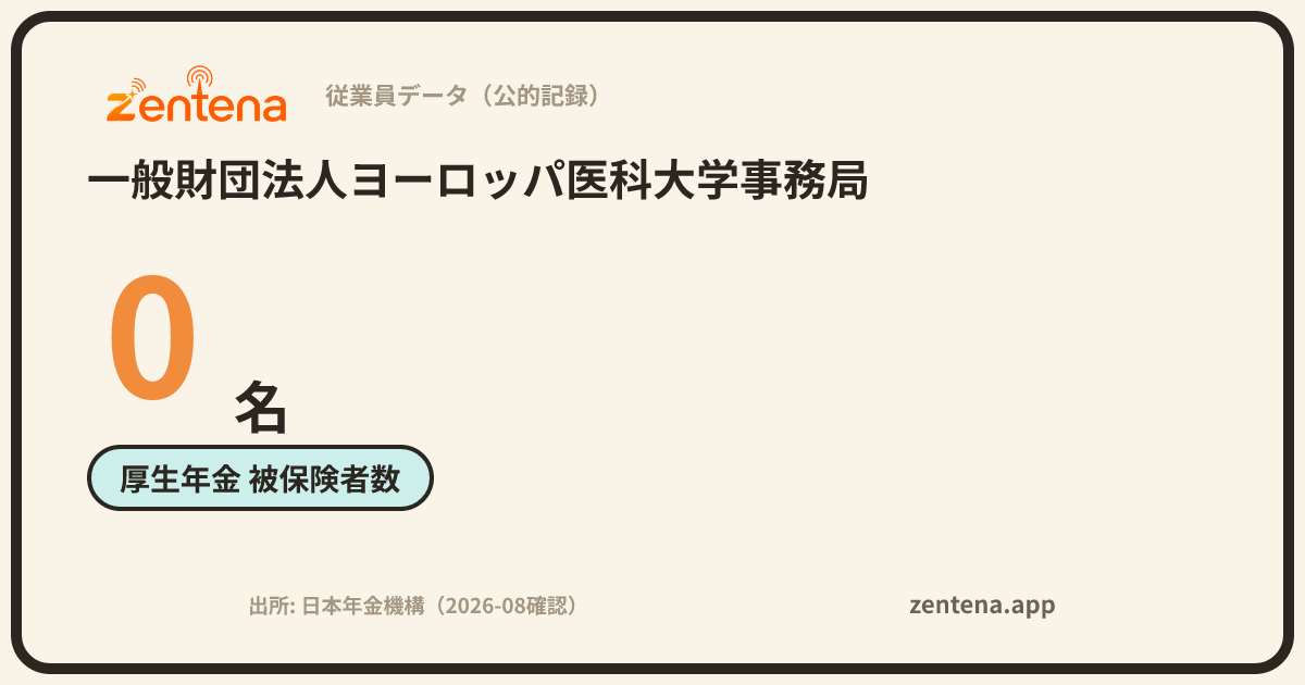 一般財団法人ヨーロッパ医科大学事務局の従業員データカード