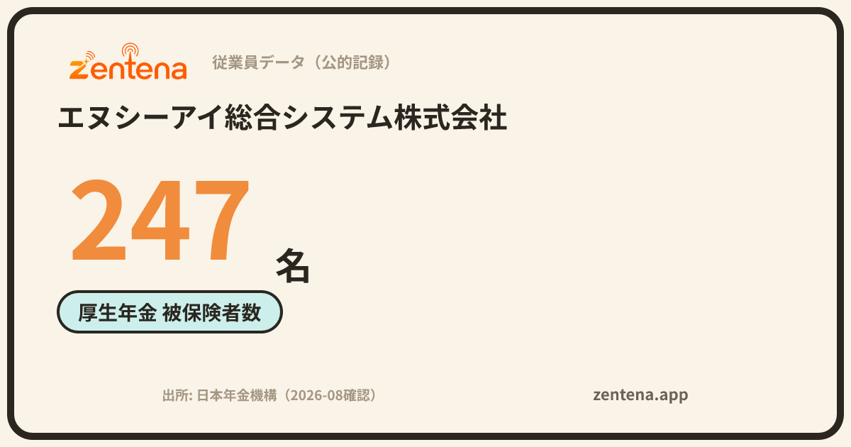 エヌシーアイ総合システム株式会社の従業員データカード