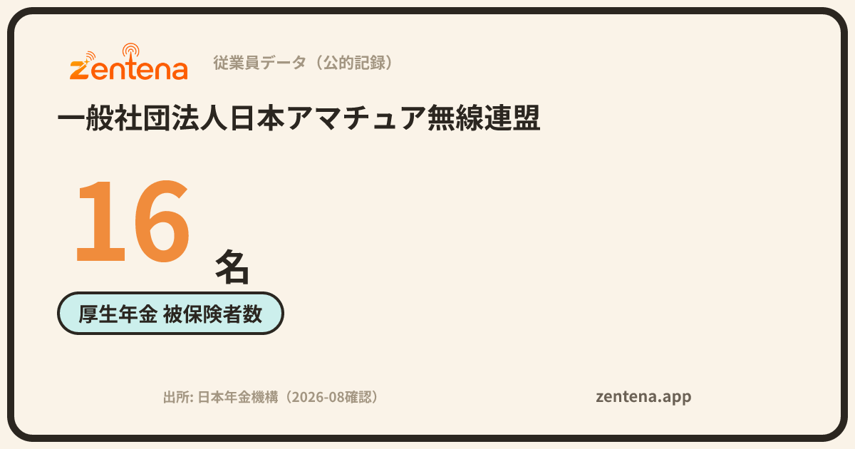 一般社団法人日本アマチュア無線連盟の従業員データカード