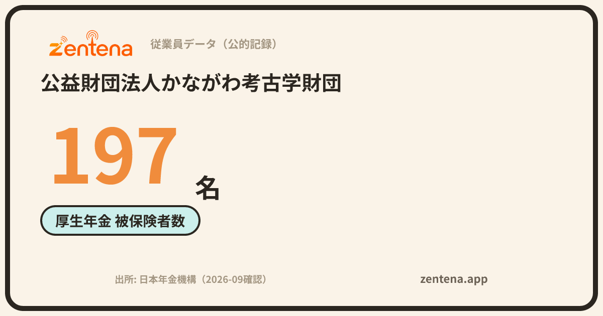 公益財団法人かながわ考古学財団の従業員データカード