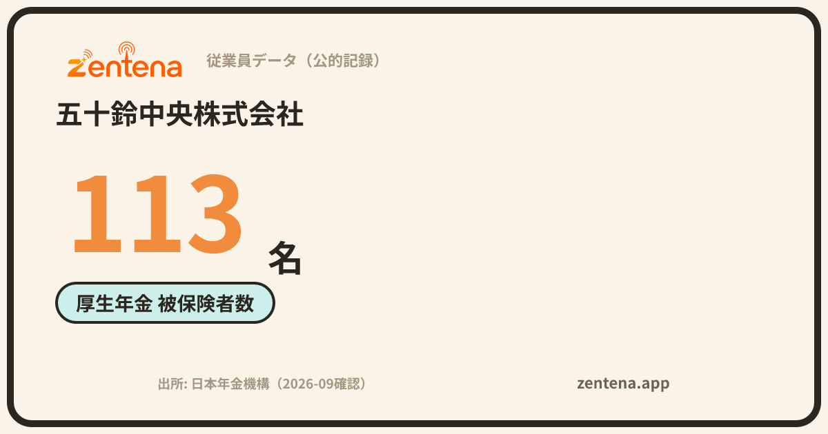 五十鈴中央株式会社の従業員データカード