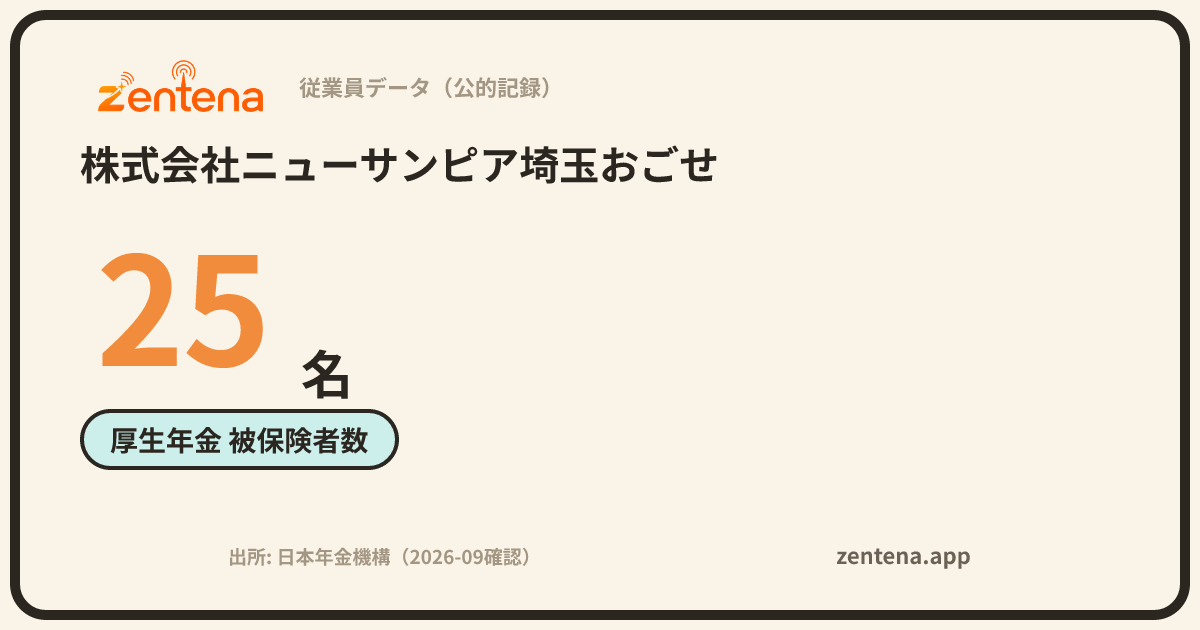 株式会社ニューサンピア埼玉おごせの従業員データカード