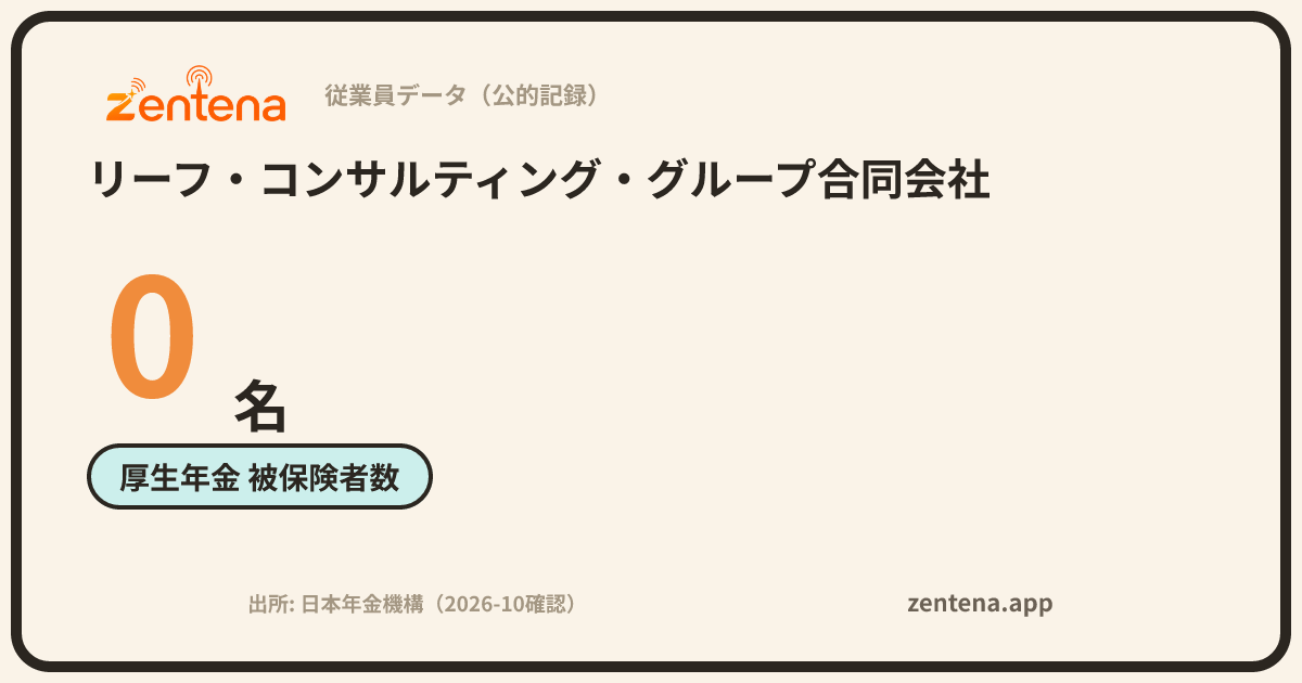 リーフ・コンサルティング・グループ合同会社の従業員データカード