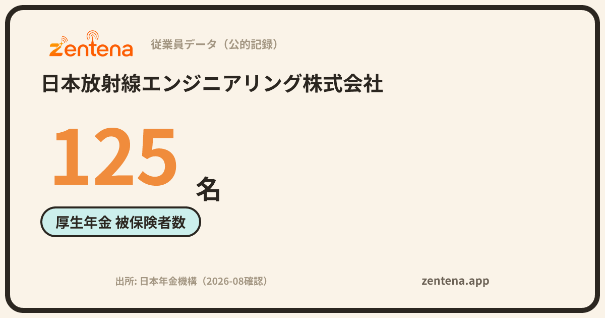 日本放射線エンジニアリング株式会社の従業員データカード