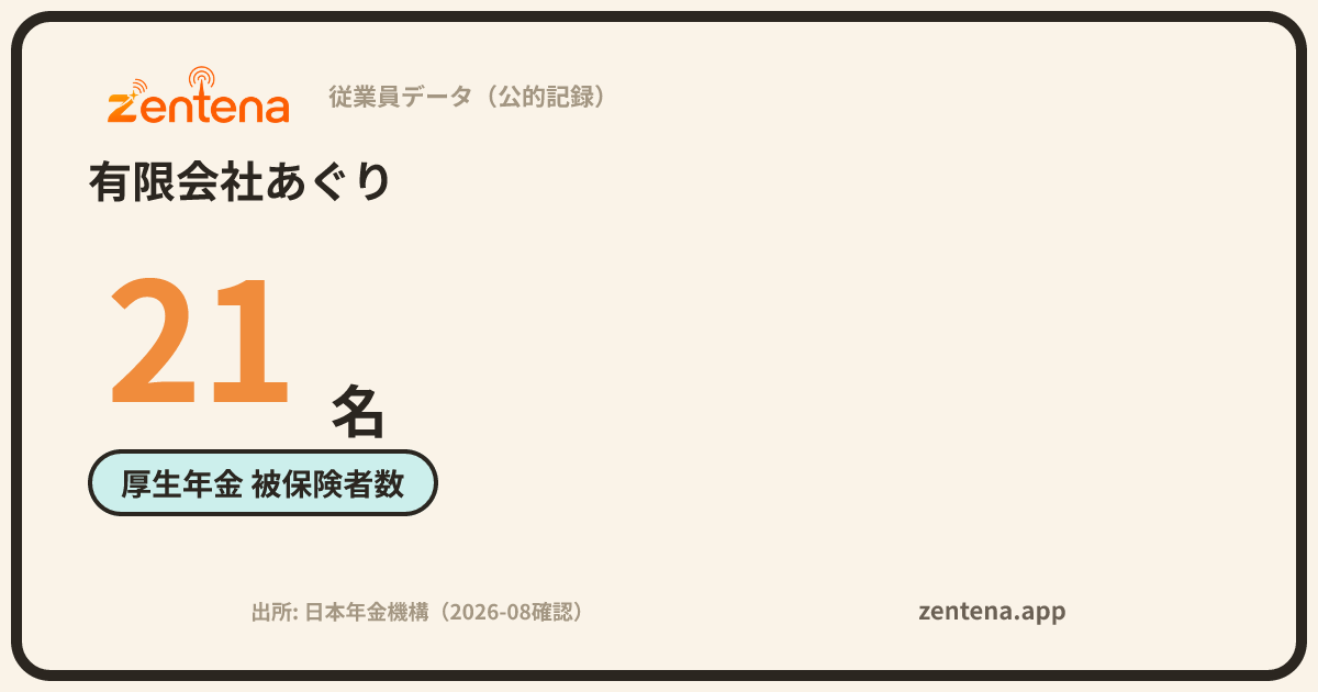 有限会社あぐりの従業員データカード