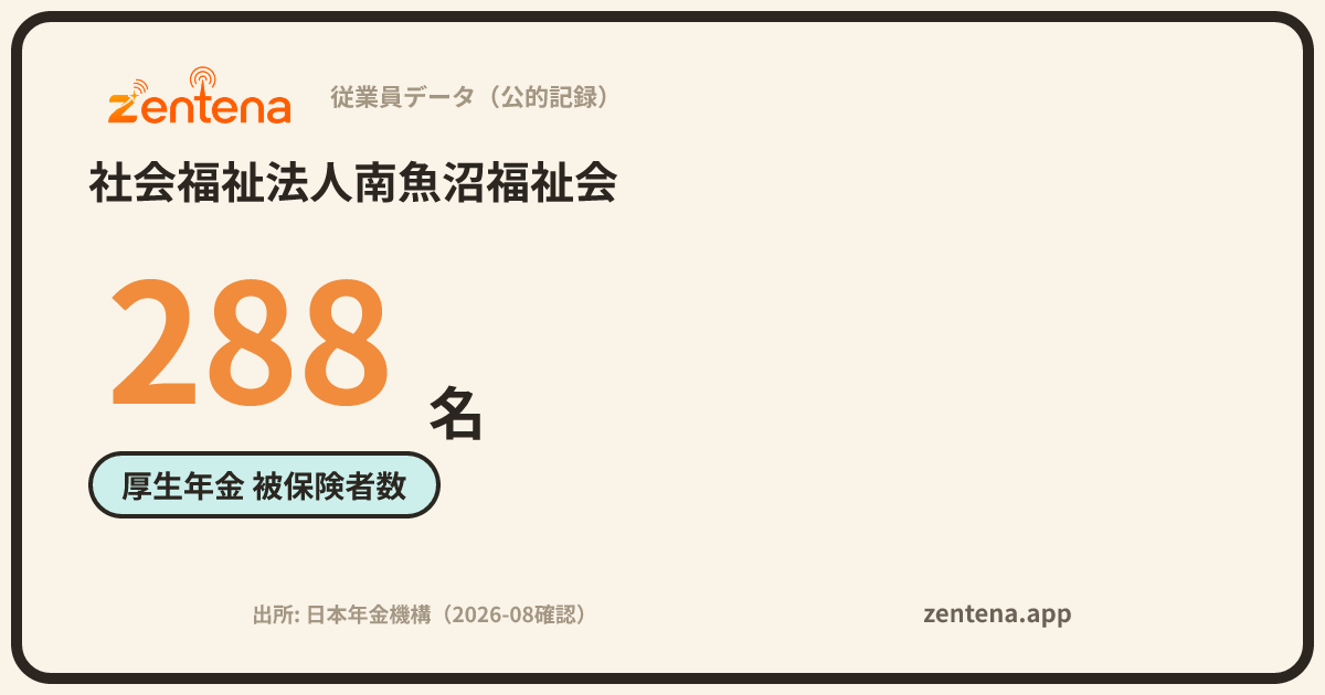 社会福祉法人南魚沼福祉会の従業員データカード