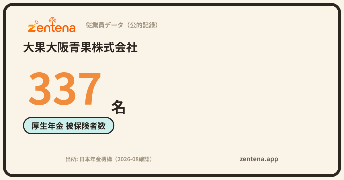 大果大阪青果株式会社の従業員データカード