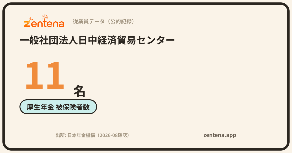一般社団法人日中経済貿易センターの従業員データカード