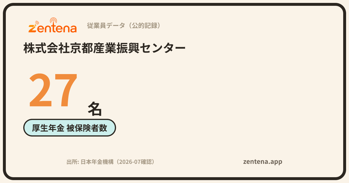 株式会社京都産業振興センターの従業員データカード