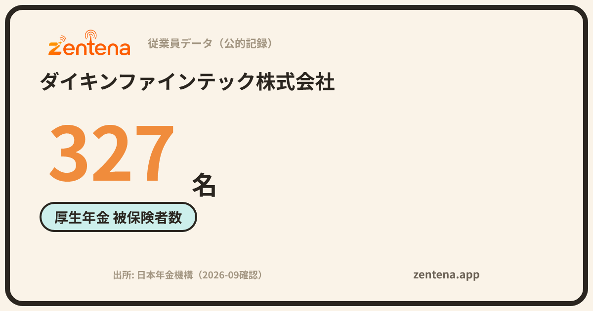 ダイキンファインテック株式会社の従業員データカード