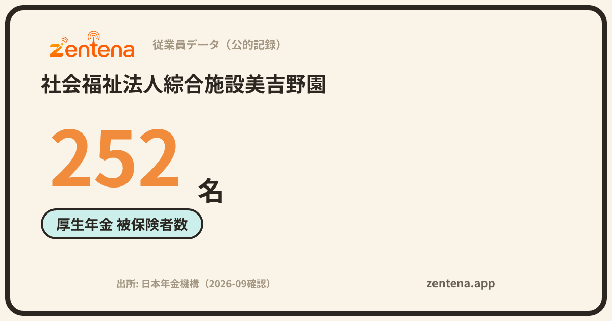 社会福祉法人綜合施設美吉野園の従業員データカード