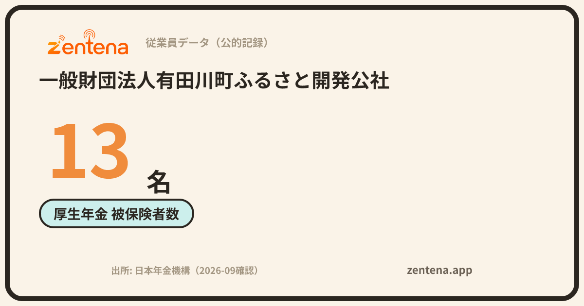 一般財団法人有田川町ふるさと開発公社の従業員データカード