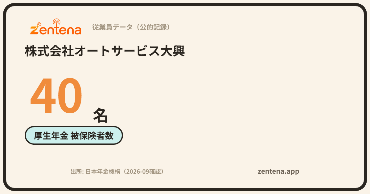株式会社オートサービス大興の従業員データカード