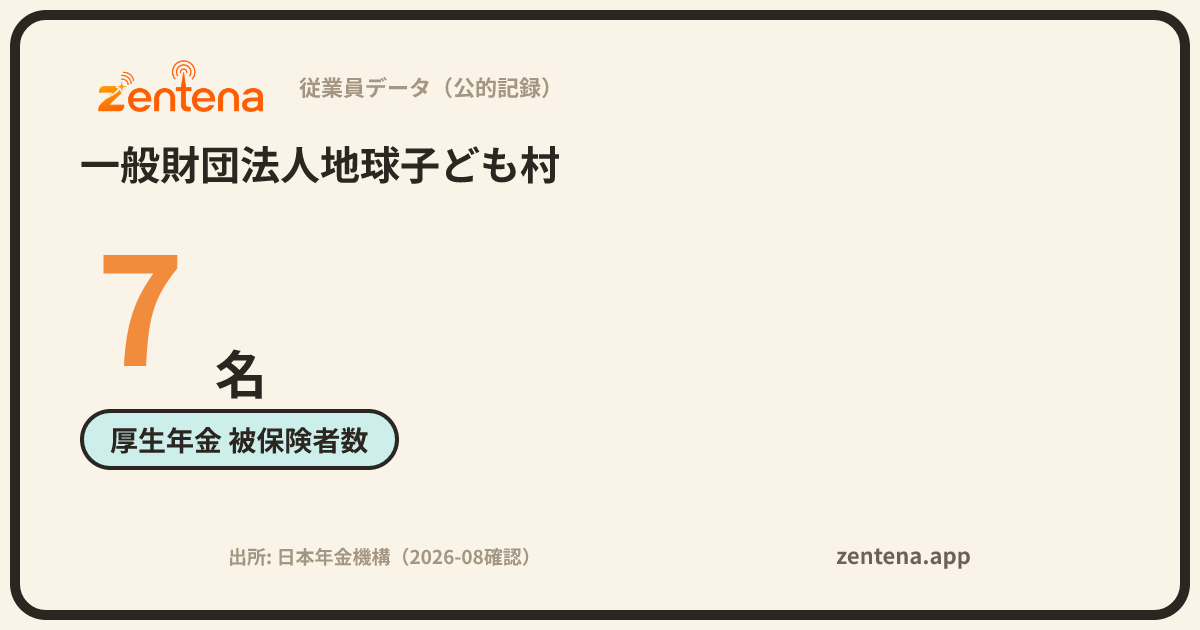 一般財団法人地球子ども村の従業員データカード