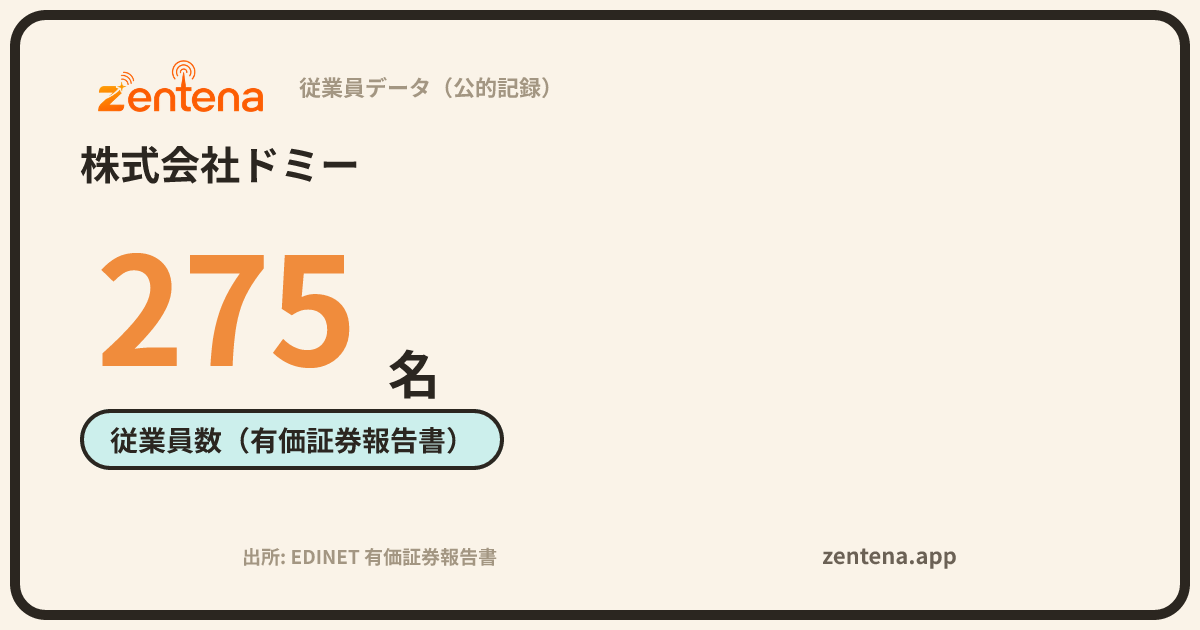 株式会社ドミーの従業員データカード