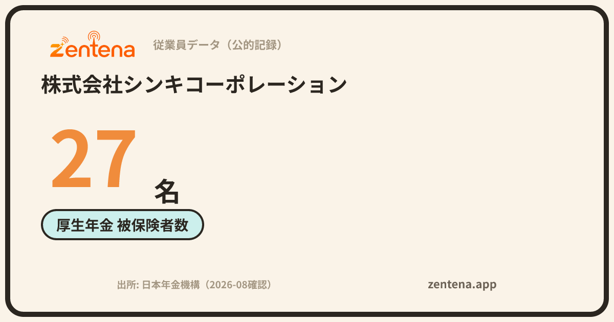 株式会社シンキコーポレーションの従業員データカード