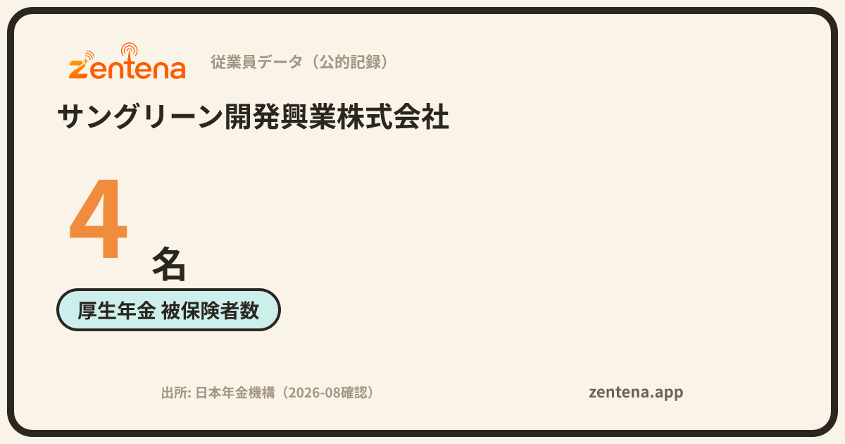 サングリーン開発興業株式会社の従業員データカード