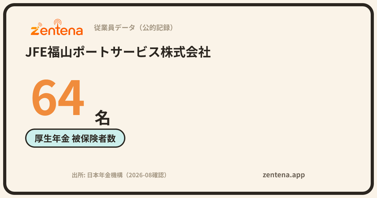 JFE福山ポートサービス株式会社の従業員データカード