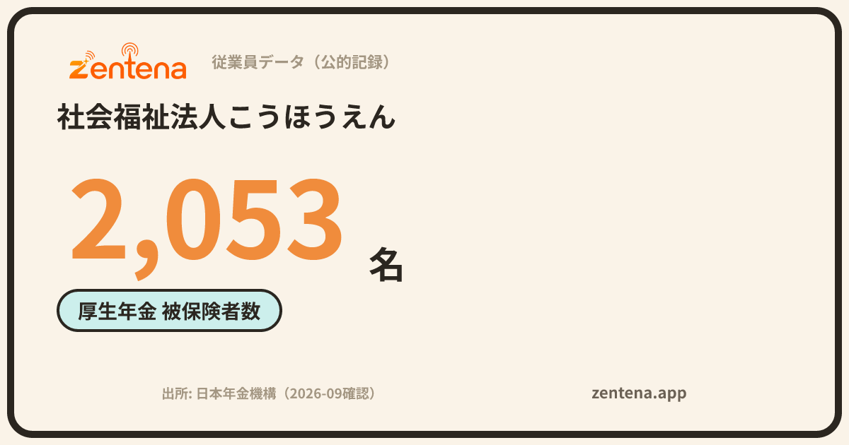 社会福祉法人こうほうえんの従業員データカード
