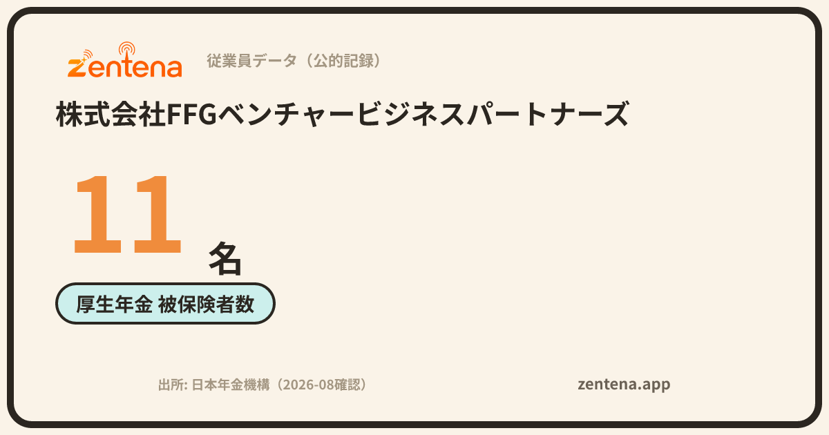株式会社FFGベンチャービジネスパートナーズの従業員データカード
