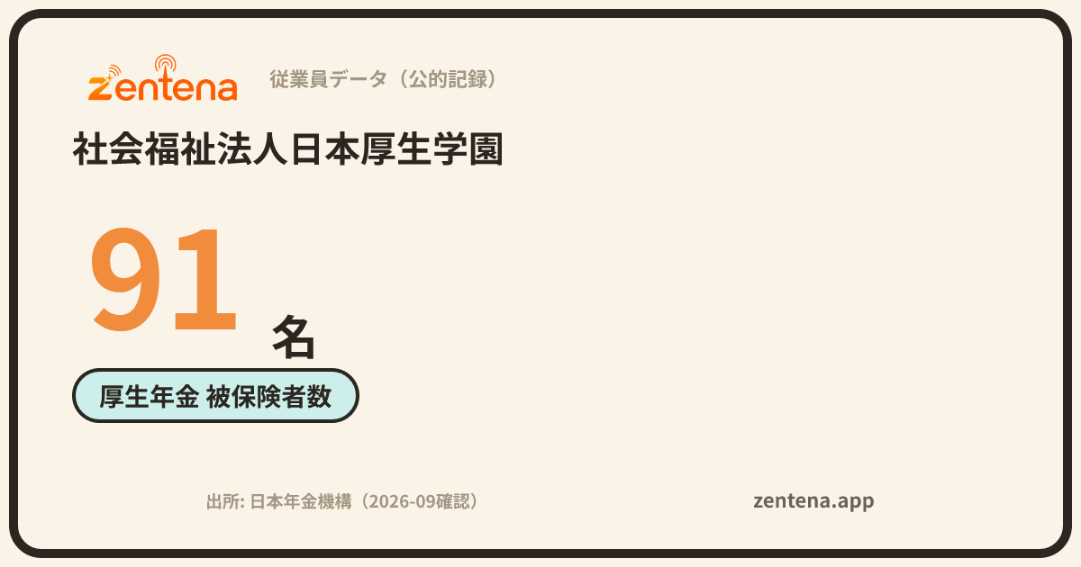 社会福祉法人日本厚生学園の従業員データカード