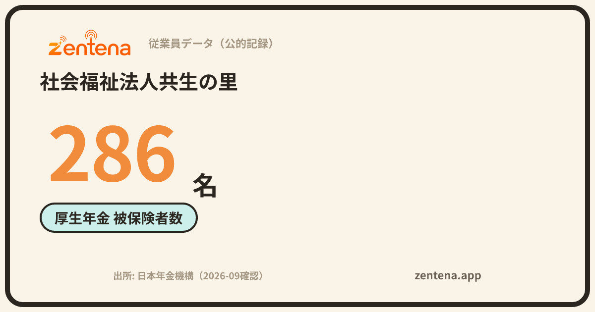 社会福祉法人共生の里の従業員データカード