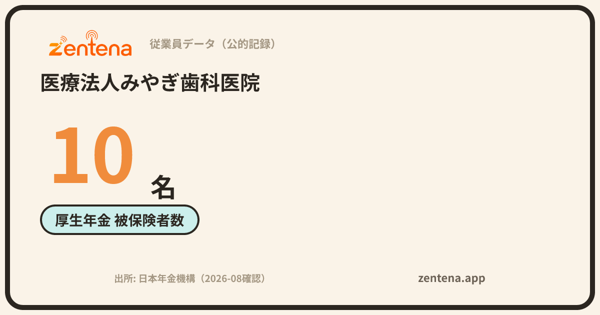 医療法人みやぎ歯科医院の従業員データカード