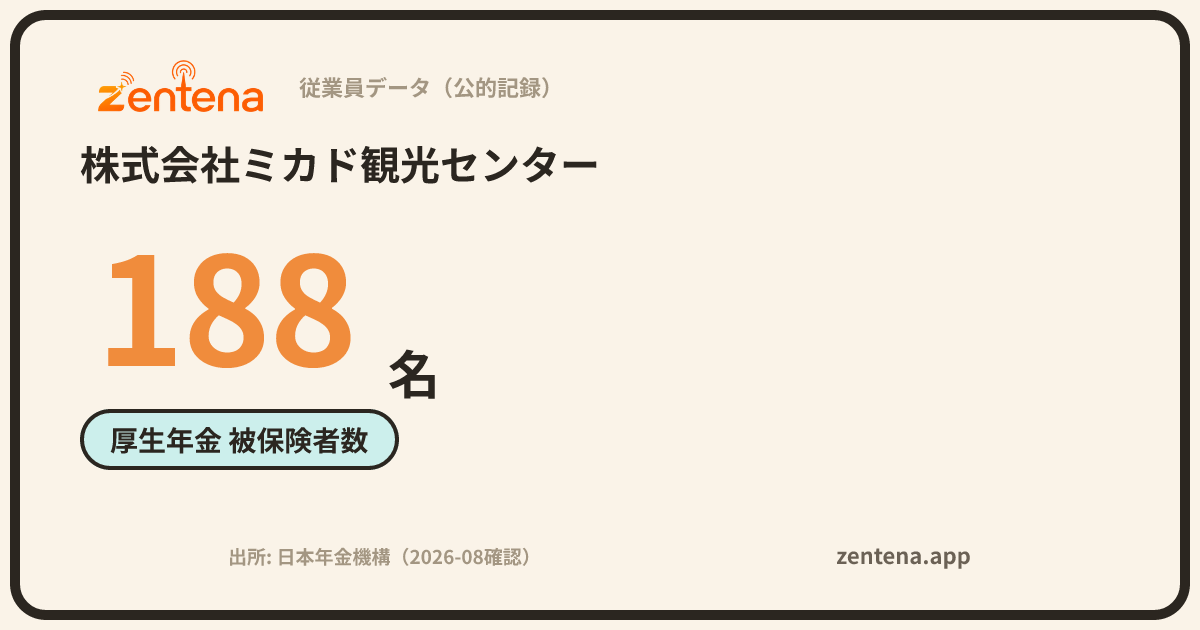株式会社ミカド観光センターの従業員データカード