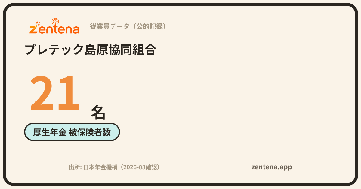 プレテック島原協同組合の従業員データカード
