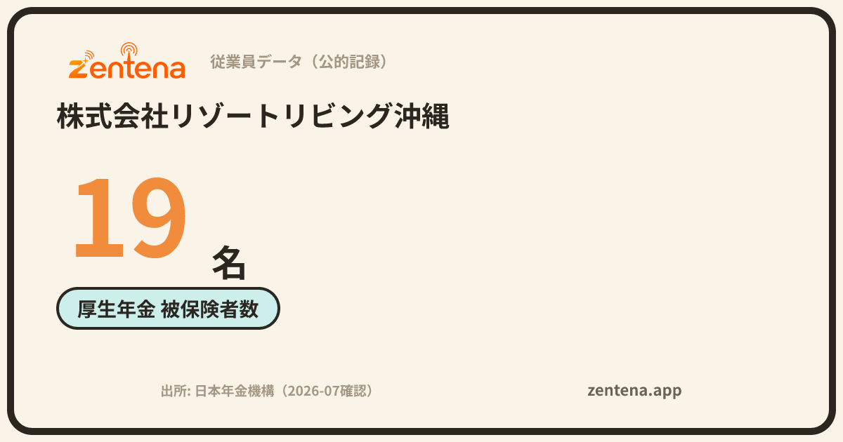 株式会社リゾートリビング沖縄の従業員データカード