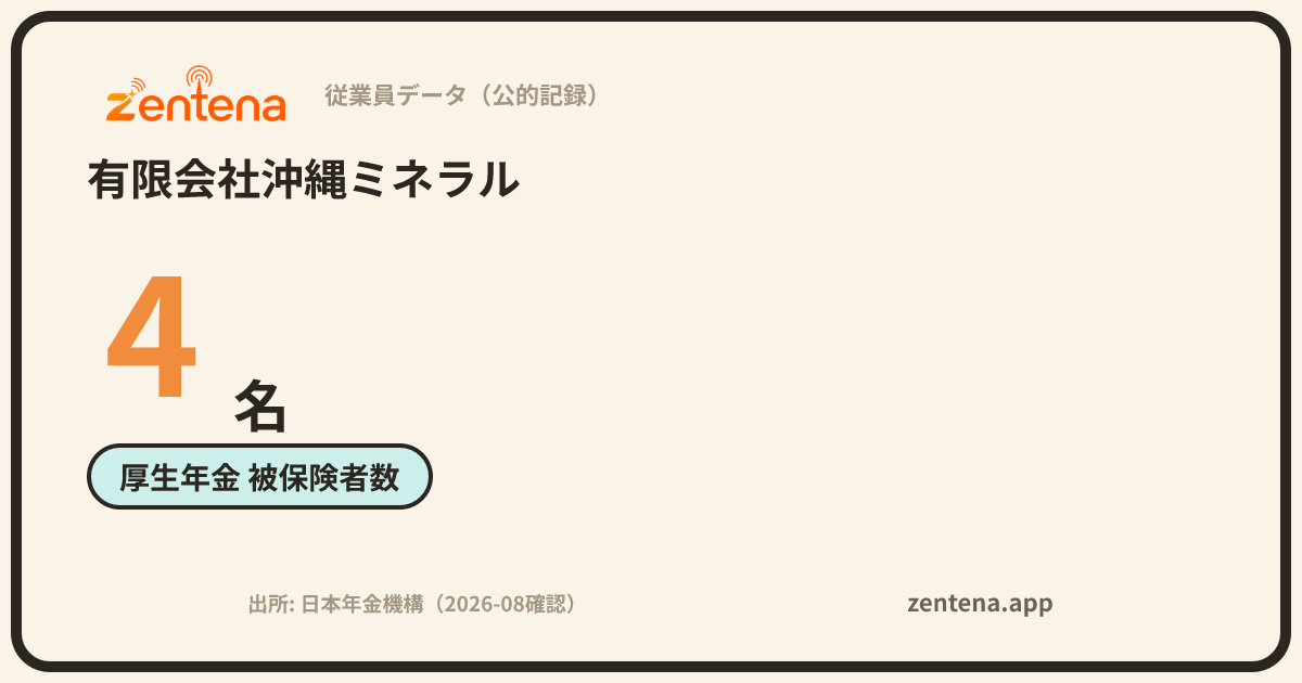 有限会社沖縄ミネラルの従業員データカード