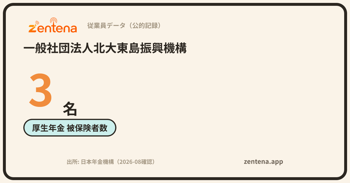 一般社団法人北大東島振興機構の従業員データカード
