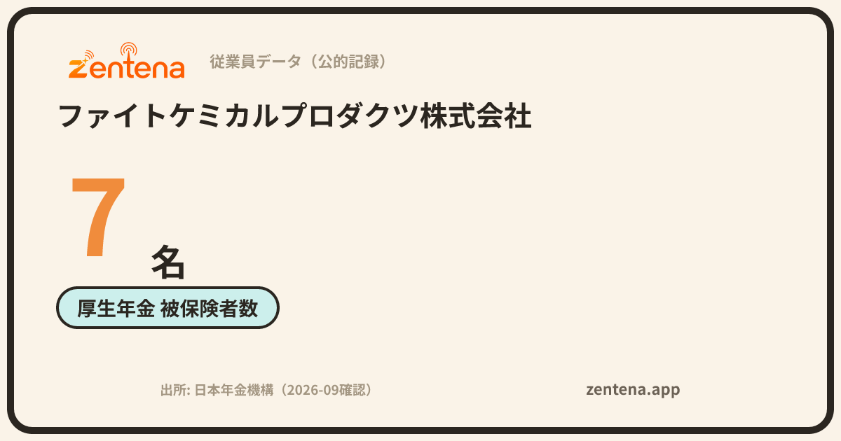 ファイトケミカルプロダクツ株式会社の従業員データカード