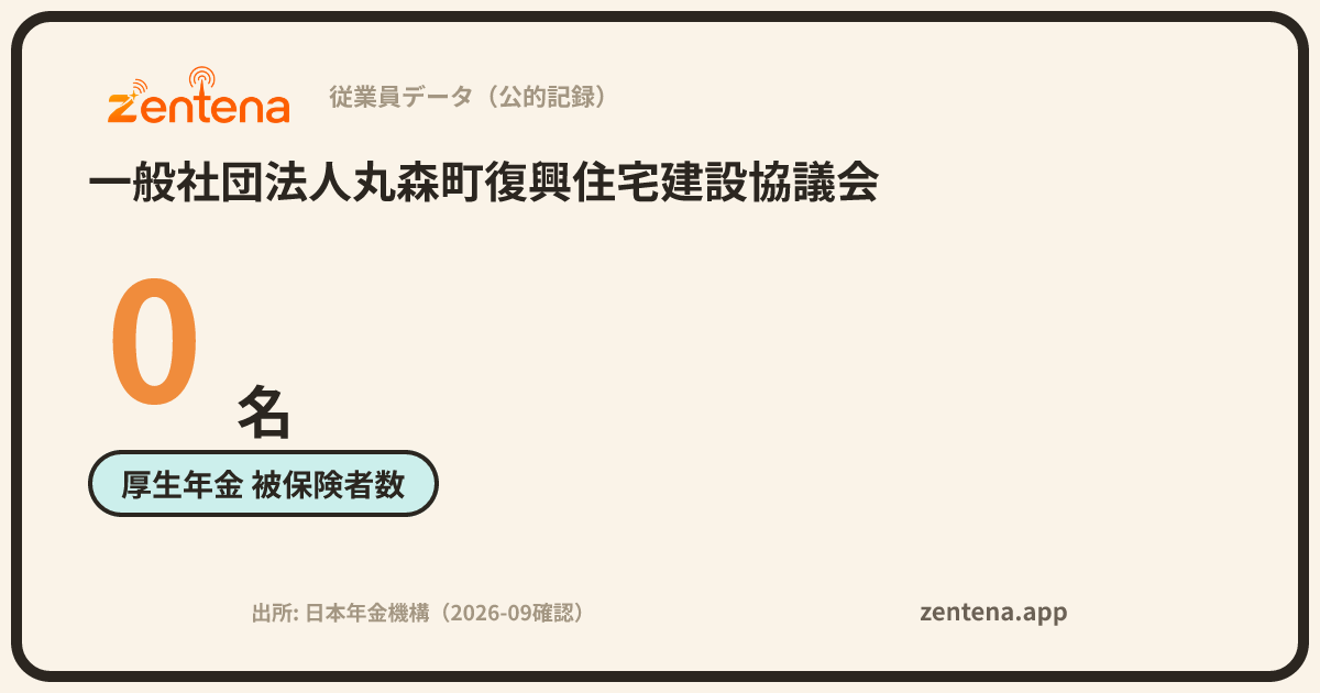 一般社団法人丸森町復興住宅建設協議会の従業員データカード