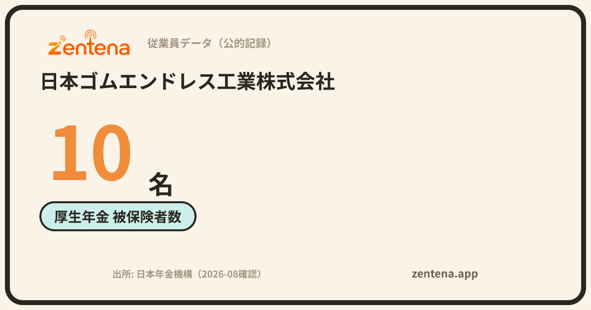 日本ゴムエンドレス工業株式会社の従業員データカード
