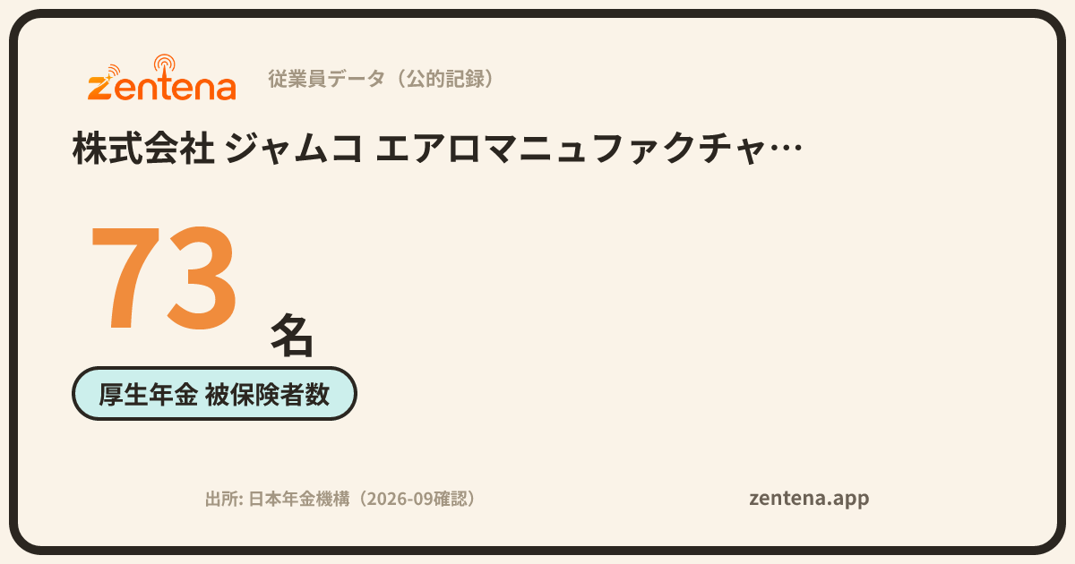 株式会社 ジャムコ エアロマニュファクチャリングの従業員データカード