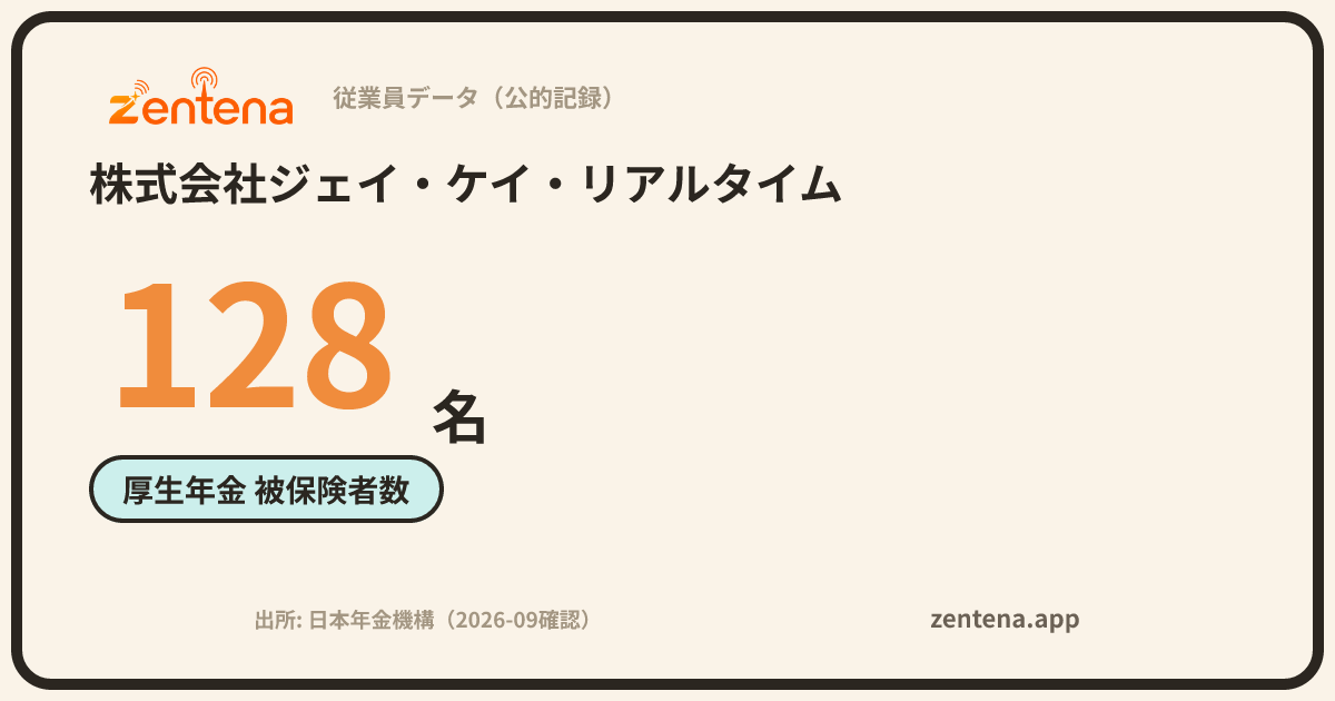 株式会社ジェイ・ケイ・リアルタイムの従業員データカード
