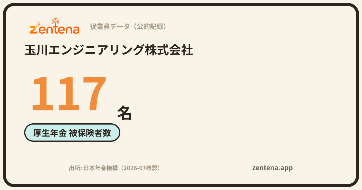 玉川エンジニアリング株式会社の従業員データカード