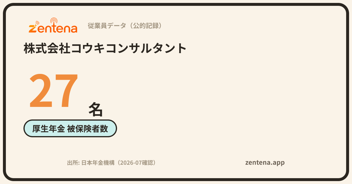 株式会社コウキコンサルタントの従業員データカード